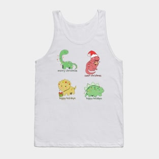 Christmas dinosaur T Rex, merry christmas Tank Top